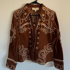 Anna & Cath Brown Embroidered Blouse